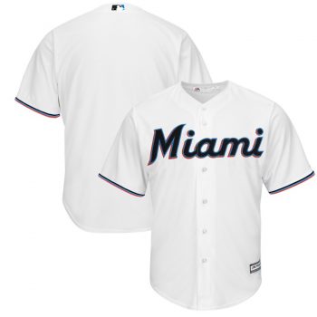 Miami Marlins Majestic Home 2019 Official Cool Base Team Jersey – White