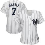 Mickey Mantle New York Yankees Majestic Women's Cool Base Player Jersey - White
