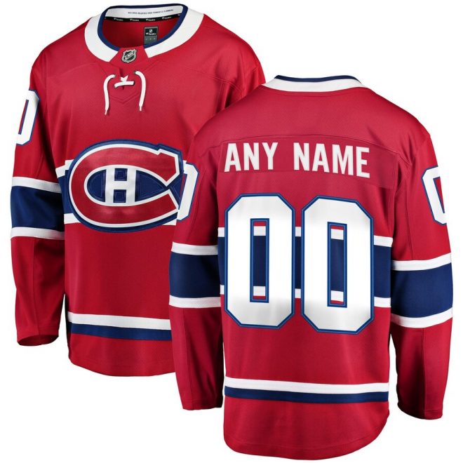 Montreal Canadiens Fanatics Branded Youth Home Breakaway Custom Jersey - Red