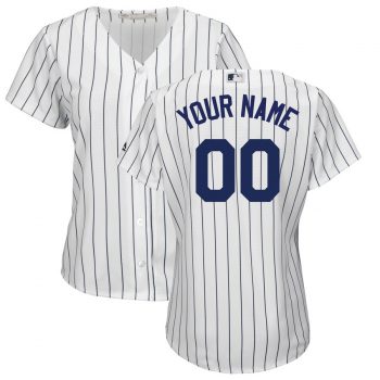 New York Yankees Majestic Women's Cool Base Custom Jersey - White/Navy