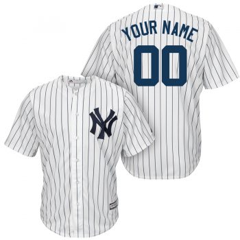 New York Yankees Majestic Cool Base Custom Jersey - White/Navy
