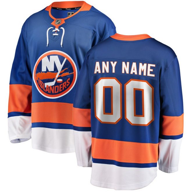 New York Islanders Fanatics Branded Youth Home Breakaway Custom Jersey - Blue