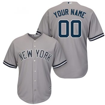 New York Yankees Majestic Cool Base Custom Jersey - Gray