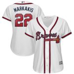 Nick Markakis Atlanta Braves Majestic Women's 2019 Home Cool Base Player Jersey – White