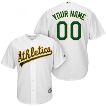 Oakland Athletics Majestic Cool Base Custom Jersey - White