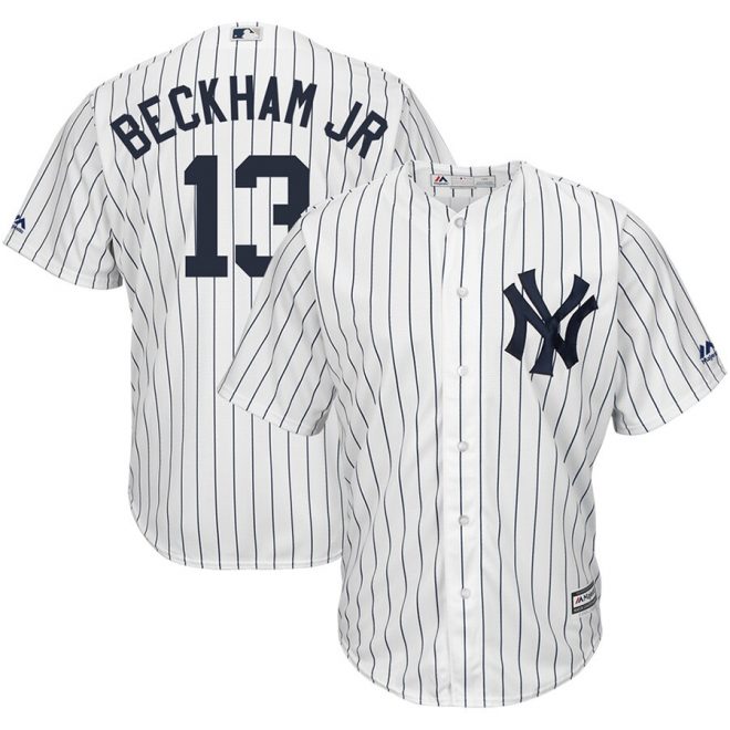 Odell Beckham Jr New York Yankees Majestic x MLB Crossover Cool Base Player Jersey - White