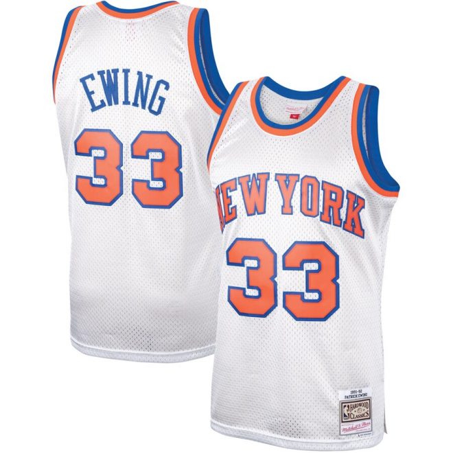 Patrick Ewing New York Knicks Mitchell & Ness Hardwood Classics Platinum Swingman Jersey