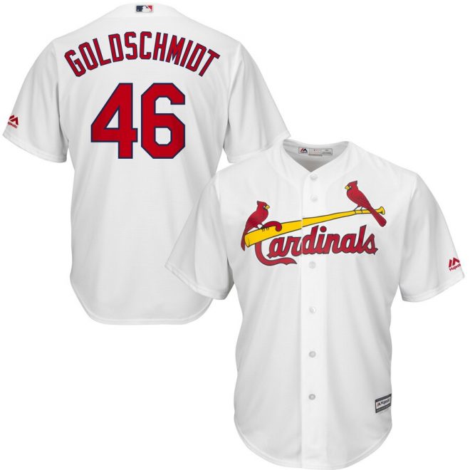 Paul Goldschmidt St. Louis Cardinals Majestic Home Official Cool Base Player Jersey – White