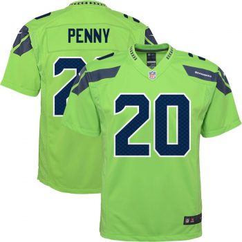 Rashaad Penny Seattle Seahawks Nike Youth Color Rush Player Game Jersey – Neon Green