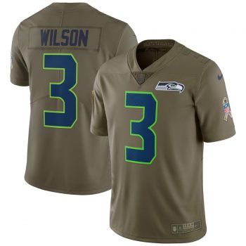 Russell Wilson Seattle Seahawks Nike Salute To Service Limited Jersey - Olive