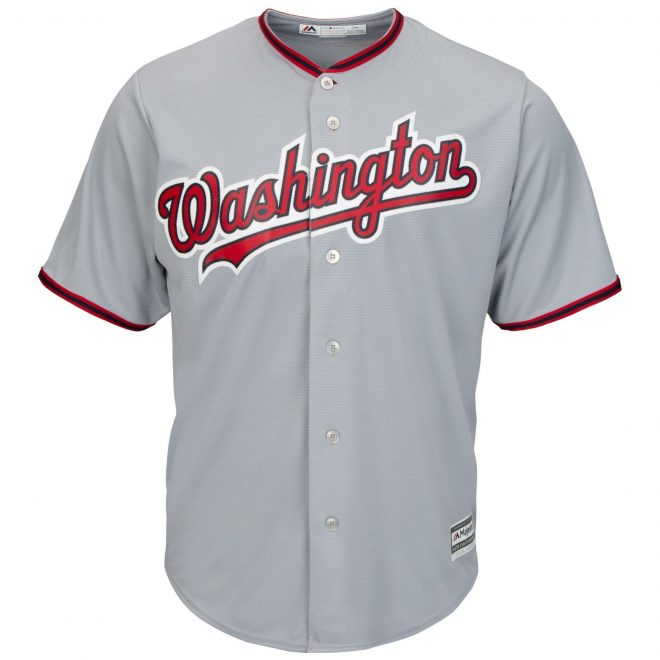 Washington Nationals Majestic Official Cool Base Team Jersey – Gray 2019