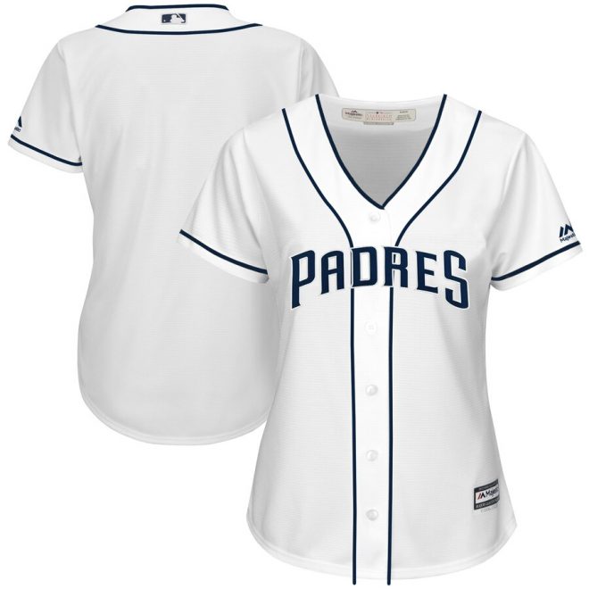 San Diego Padres Majestic Women's 2017 Cool Base Team Jersey - White