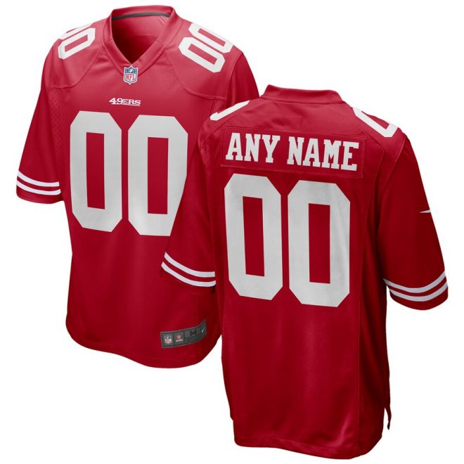 San Francisco 49ers Nike 2018 Custom Game Jersey – Red