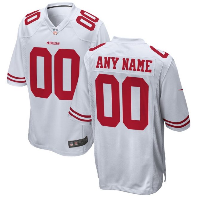 San Francisco 49ers Nike Youth 2018 Custom Game Jersey – White