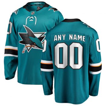 San Jose Sharks Fanatics Branded Home Breakaway Custom Jersey - Teal