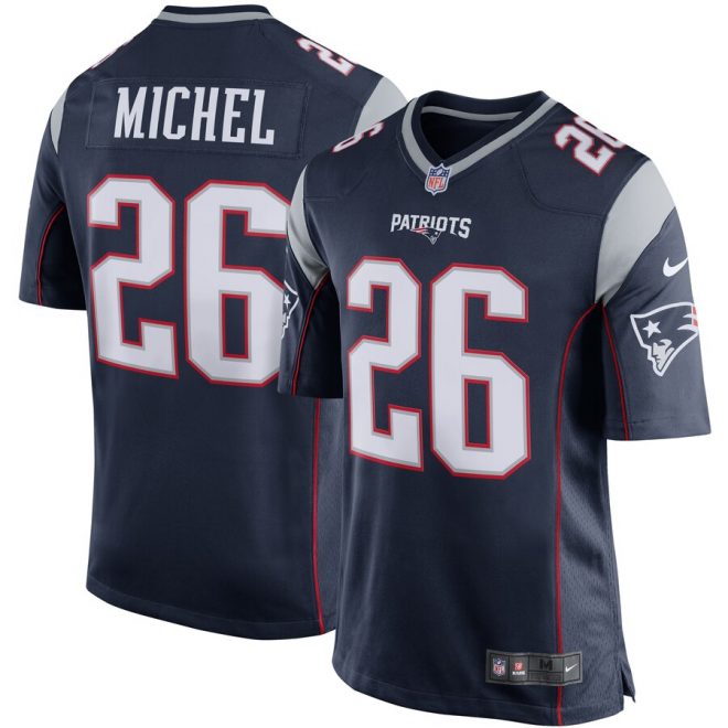 Sony Michel New England Patriots Nike Game Jersey – Navy