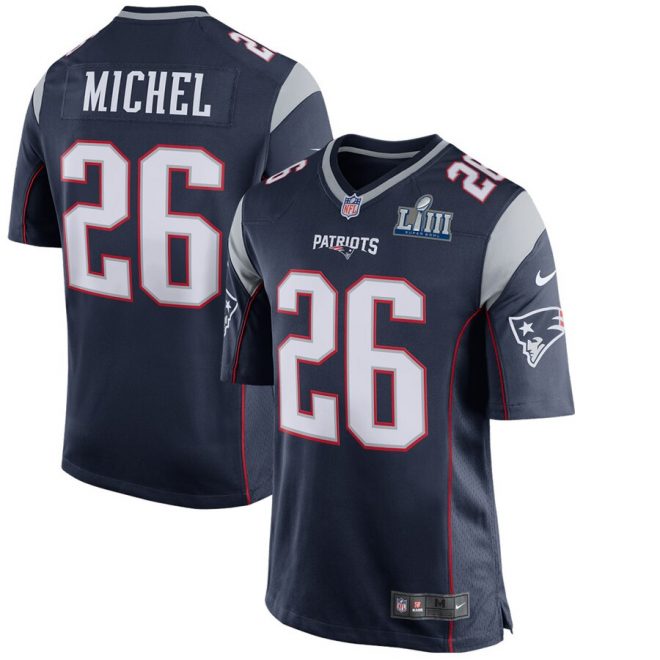 Sony Michel New England Patriots Nike Super Bowl LIII Bound Game Jersey – Navy