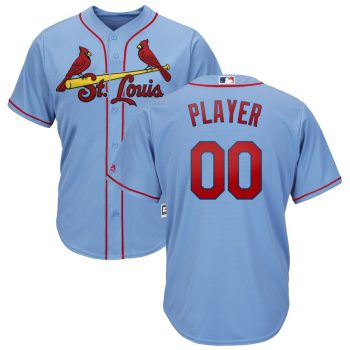 St. Louis Cardinals Majestic Alternate Cool Base Custom Jersey – Light Blue