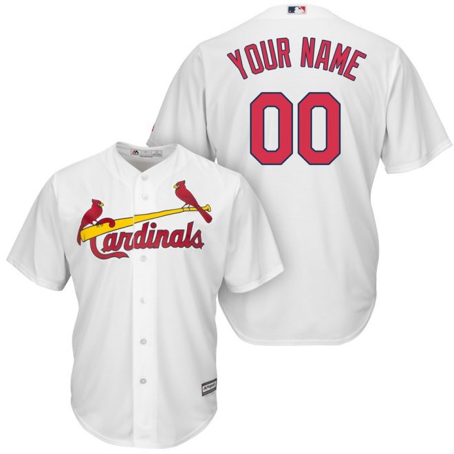 St. Louis Cardinals Majestic Cool Base Custom Jersey - White