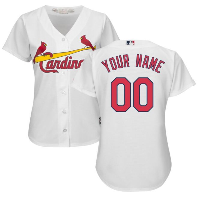 St. Louis Cardinals Majestic Women's Cool Base Custom Jersey - White