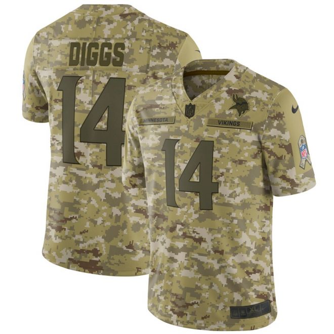 Stefon Diggs Minnesota Vikings Nike Salute to Service Limited Jersey – Camo