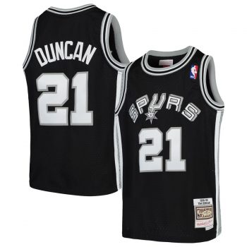 Tim Duncan San Antonio Spurs Mitchell & Ness Youth Swingman Throwback Jersey – Black