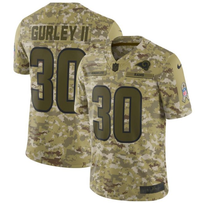 Todd Gurley II Los Angeles Rams Nike Salute to Service Limited Jersey – Camo