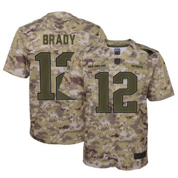 Tom Brady New England Patriots Nike Youth Salute to Service Game Jersey - Camo