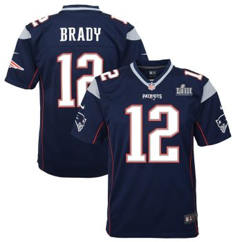 Tom Brady New England Patriots Nike Youth Super Bowl LIII Bound Game Jersey – Navy