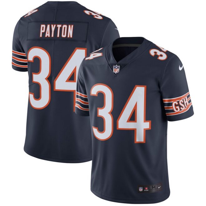 Walter Payton Chicago Bears Nike Retired Player Vapor Untouchable Limited Throwback Jersey - Navy