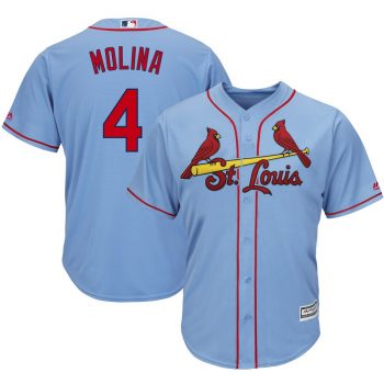 Yadier Molina St. Louis Cardinals Majestic Alternate Cool Base Player Jersey – Horizon Blue