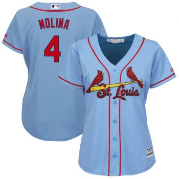 Yadier Molina St. Louis Cardinals Majestic Women's Alternate Cool Base Player Jersey – Horizon Blue