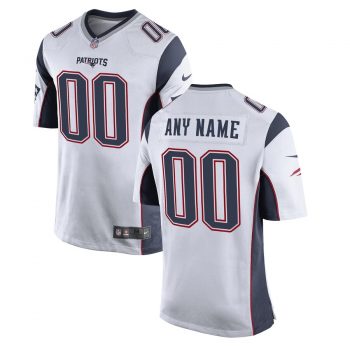 Youth New England Patriots Nike White Custom Game Jersey