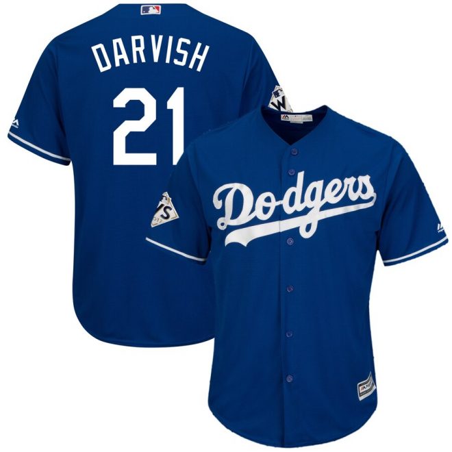 Yu Darvish Los Angeles Dodgers Majestic 2017 World Series Bound Cool Base Player Jersey – Royal