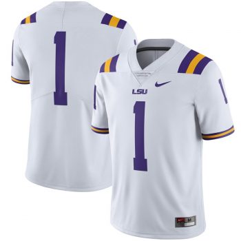 #1 LSU Tigers Nike Limited Football Jersey - White