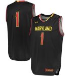 #1 Maryland Terrapins Under Armour Replica Basketball Performance Jersey - Black