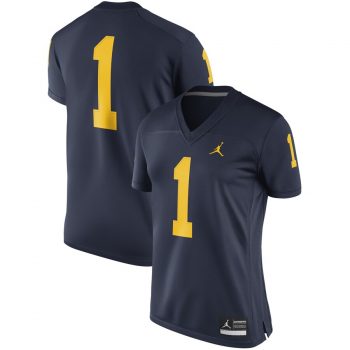 #1 Michigan Wolverines Nike Women's Game Replica Football Jersey - Navy