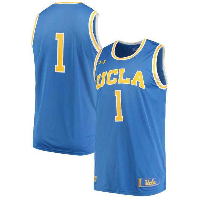 #1 UCLA Bruins Under Armour Replica Performance Basketball Jersey – Blue