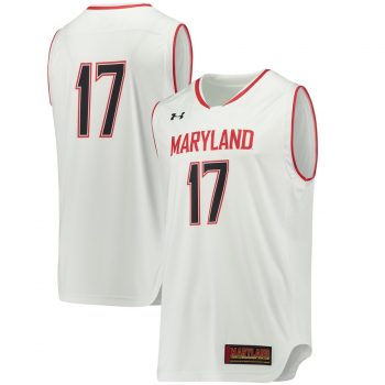 #17 Maryland Terrapins Under Armour Replica Performance Basketball Jersey – White