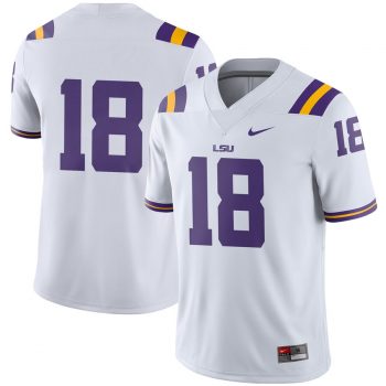 #18 LSU Tigers Nike Football Game Jersey – White