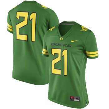 #21 Oregon Ducks Women's Game Replica Football Jersey - Apple Green