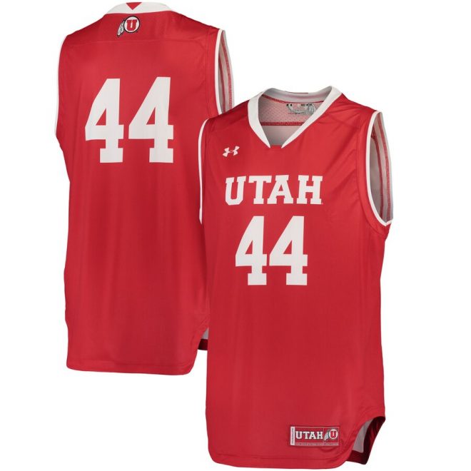 #44 Utah Utes Under Armour Replica Basketball Performance Jersey - Red