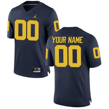 Michigan Wolverines Jordan Brand Custom Replica Football Jersey - Navy