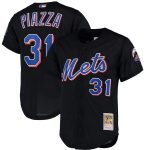 Mike Piazza New York Mets Mitchell & Ness Cooperstown Collection Mesh Batting Practice Jersey - Black