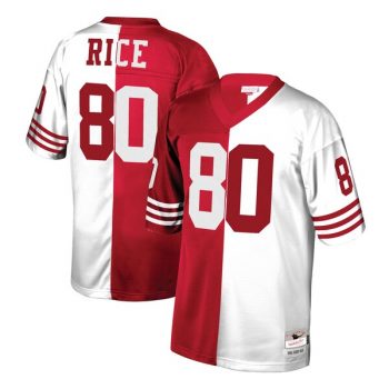 Jerry Rice San Francisco 49ers Mitchell & Ness Retired Player Split Replica Jersey – Scarlet/White