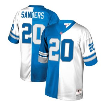 Barry Sanders Detroit Lions Mitchell & Ness Retired Player Split Replica Jersey – Blue/White