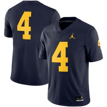 #4 Michigan Wolverines Jordan Brand Game Jersey - Navy