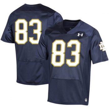 #83 Notre Dame Fighting Irish Under Armour Youth 2019 Replica Football Jersey – Navy