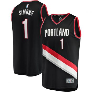 Anfernee Simons Portland Trail Blazers Fanatics Branded Fast Break Replica Player Jersey – Icon Edition – Black