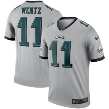 Carson Wentz Philadelphia Eagles Nike Inverted Legend Jersey - Silver